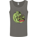 A Chameleon Eating Ramen Mens Vest Tank Top Charcoal