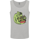 A Chameleon Eating Ramen Mens Vest Tank Top Sports Grey