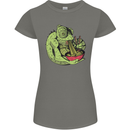 A Chameleon Eating Ramen Womens Petite Cut T-Shirt Charcoal