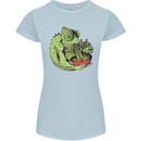 A Chameleon Eating Ramen Womens Petite Cut T-Shirt Light Blue