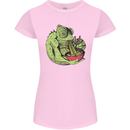 A Chameleon Eating Ramen Womens Petite Cut T-Shirt Light Pink