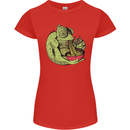 A Chameleon Eating Ramen Womens Petite Cut T-Shirt Red
