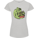 A Chameleon Eating Ramen Womens Petite Cut T-Shirt Sports Grey
