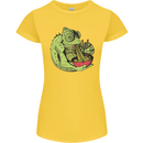 A Chameleon Eating Ramen Womens Petite Cut T-Shirt Yellow