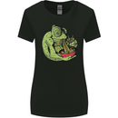A Chameleon Eating Ramen Womens Wider Cut T-Shirt Black