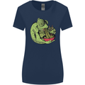 A Chameleon Eating Ramen Womens Wider Cut T-Shirt Navy Blue