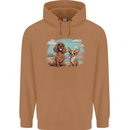 A Chihuahua & Cocker Spaniel Dogs Mens 80% Cotton Hoodie Caramel Latte