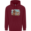 A Chihuahua & Cocker Spaniel Dogs Mens 80% Cotton Hoodie Maroon