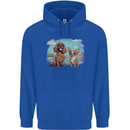 A Chihuahua & Cocker Spaniel Dogs Mens 80% Cotton Hoodie Royal Blue