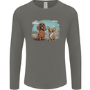 A Chihuahua & Cocker Spaniel Dogs Mens Long Sleeve T-Shirt Charcoal