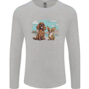 A Chihuahua & Cocker Spaniel Dogs Mens Long Sleeve T-Shirt Sports Grey