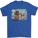 A Chihuahua & Cocker Spaniel Dogs Mens T-Shirt 100% Cotton Royal Blue