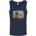 A Chihuahua & Cocker Spaniel Dogs Mens Vest Tank Top Navy Blue