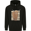 A Chilled Highland Cow Childrens Kids Hoodie Black
