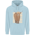 A Chilled Highland Cow Childrens Kids Hoodie Light Blue