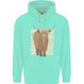 A Chilled Highland Cow Childrens Kids Hoodie Peppermint