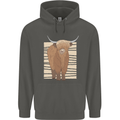 A Chilled Highland Cow Childrens Kids Hoodie Storm Grey