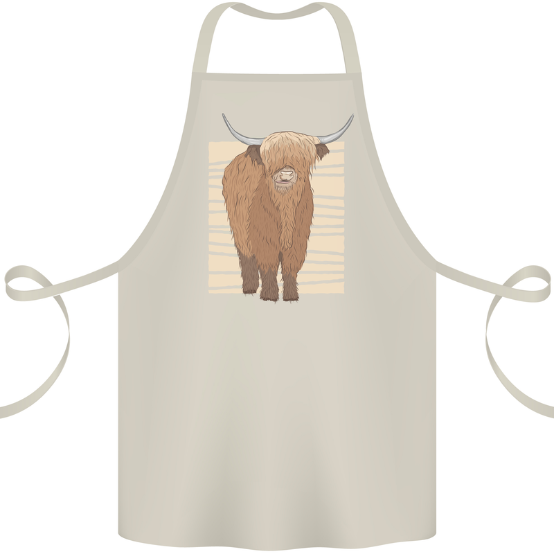 A Chilled Highland Cow Cotton Apron 100% Organic Natural