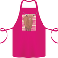 A Chilled Highland Cow Cotton Apron 100% Organic Pink