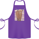 A Chilled Highland Cow Cotton Apron 100% Organic Purple