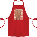 A Chilled Highland Cow Cotton Apron 100% Organic Red