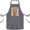 A Chilled Highland Cow Cotton Apron 100% Organic Steel