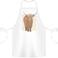 A Chilled Highland Cow Cotton Apron 100% Organic White