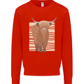 A Chilled Highland Cow Kids Sweatshirt Jumper Bright Red
