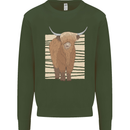 A Chilled Highland Cow Kids Sweatshirt Jumper Forest Green