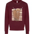 A Chilled Highland Cow Kids Sweatshirt Jumper Maroon