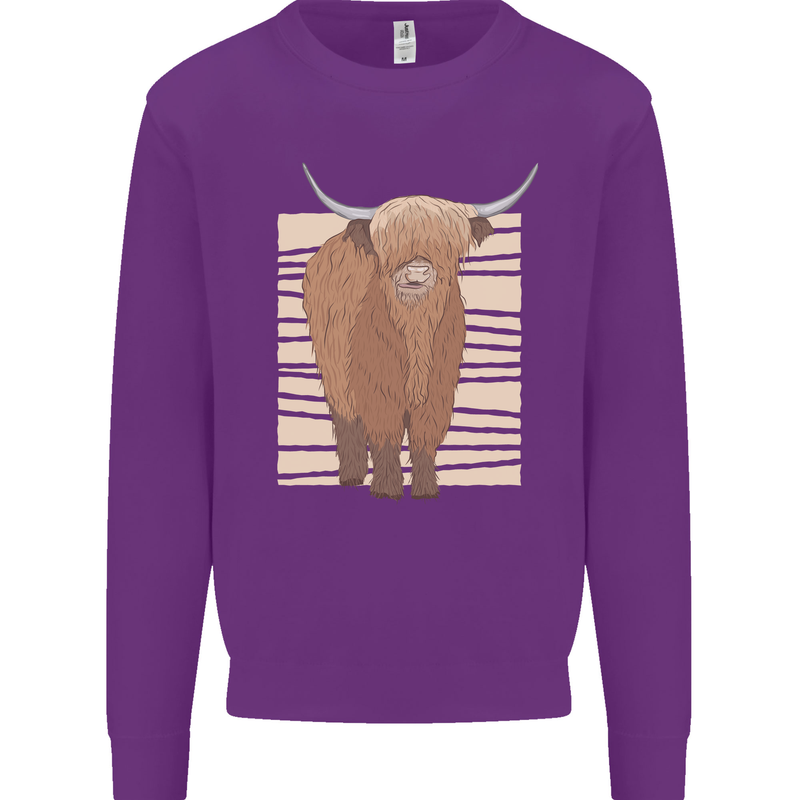 A Chilled Highland Cow Kids Sweatshirt Jumper Purple