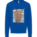 A Chilled Highland Cow Kids Sweatshirt Jumper Royal Blue