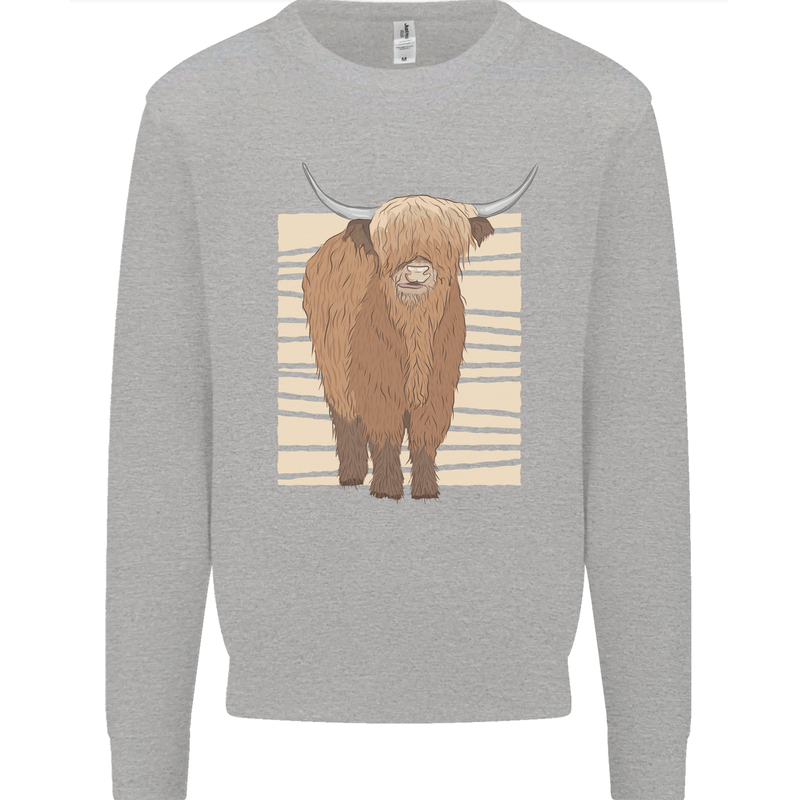 A Chilled Highland Cow Kids Sweatshirt Jumper Sports Grey
