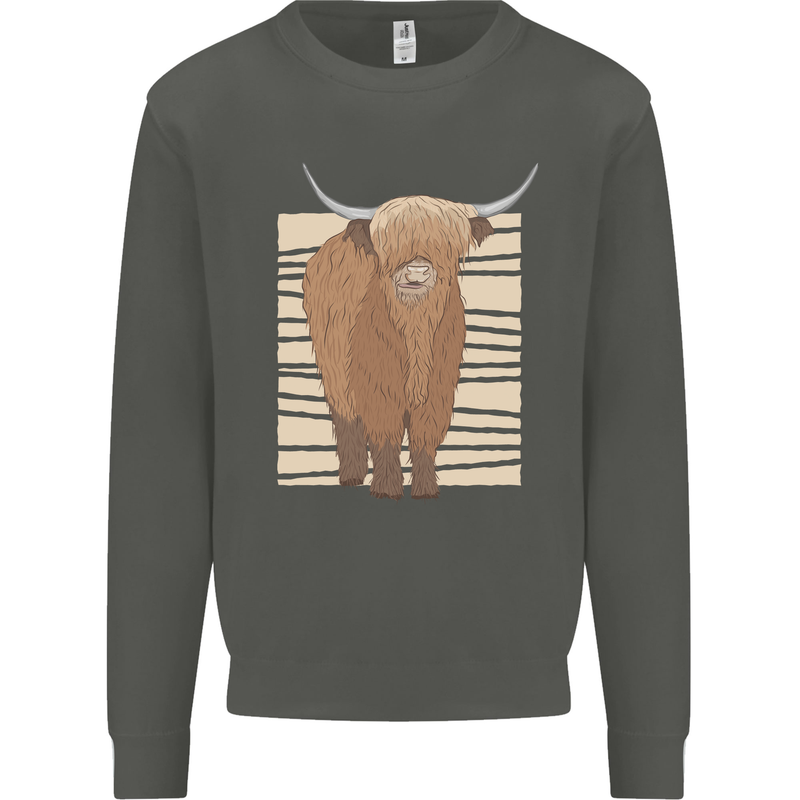 A Chilled Highland Cow Kids Sweatshirt Jumper Storm Grey