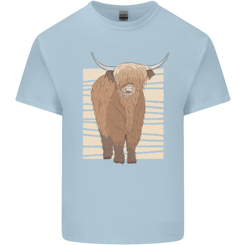 A Chilled Highland Cow Kids T-Shirt Childrens Light Blue