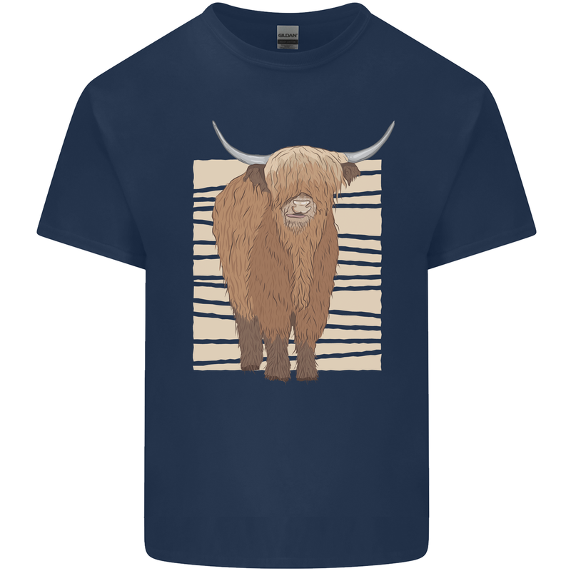 A Chilled Highland Cow Kids T-Shirt Childrens Navy Blue