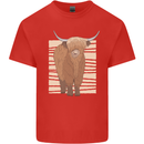 A Chilled Highland Cow Kids T-Shirt Childrens Red