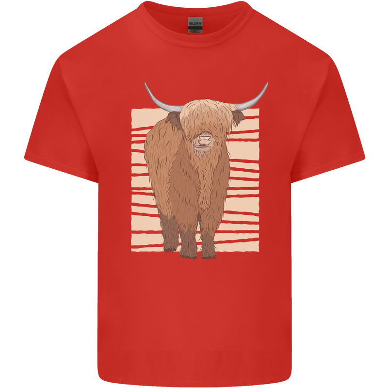 A Chilled Highland Cow Kids T-Shirt Childrens Red