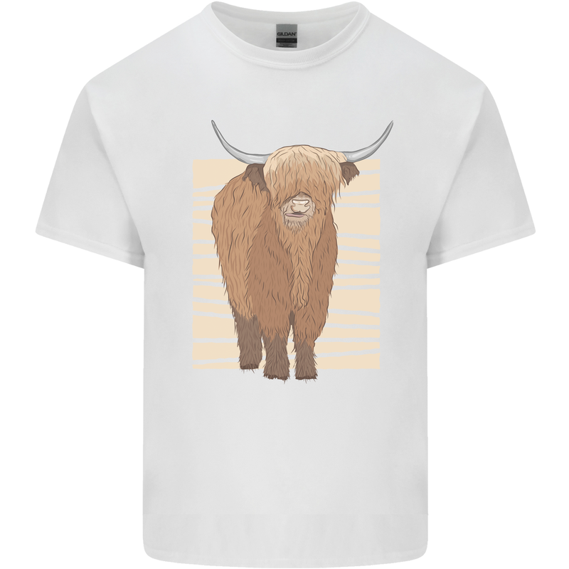 A Chilled Highland Cow Kids T-Shirt Childrens White