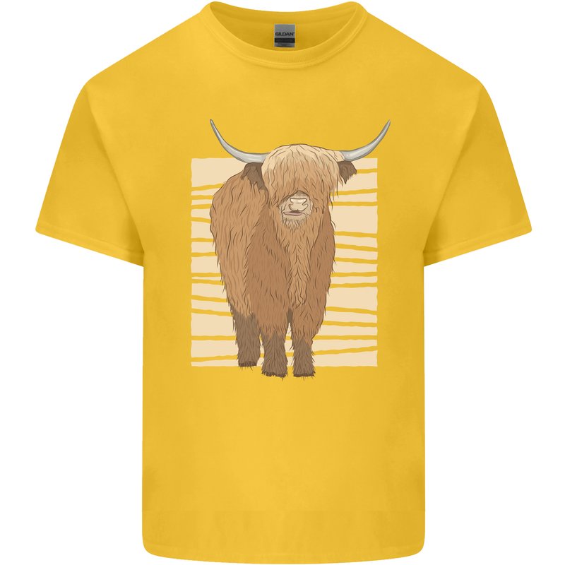 A Chilled Highland Cow Kids T-Shirt Childrens Yellow