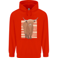 A Chilled Highland Cow Mens 80% Cotton Hoodie Bright Red