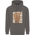 A Chilled Highland Cow Mens 80% Cotton Hoodie Charcoal