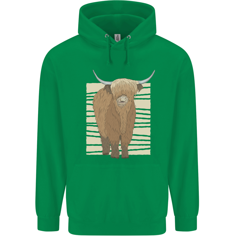 A Chilled Highland Cow Mens 80% Cotton Hoodie Irish Green