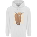 A Chilled Highland Cow Mens 80% Cotton Hoodie White