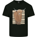 A Chilled Highland Cow Mens Cotton T-Shirt Tee Top Black