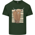 A Chilled Highland Cow Mens Cotton T-Shirt Tee Top Forest Green