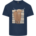 A Chilled Highland Cow Mens Cotton T-Shirt Tee Top Navy Blue