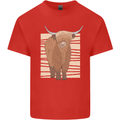 A Chilled Highland Cow Mens Cotton T-Shirt Tee Top Red