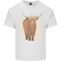 A Chilled Highland Cow Mens Cotton T-Shirt Tee Top White