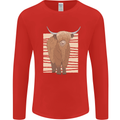 A Chilled Highland Cow Mens Long Sleeve T-Shirt Red